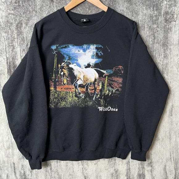 Other - Vintage Native Horse Wild Ones Sweatshirt Size Medium Nature Animal Lightning